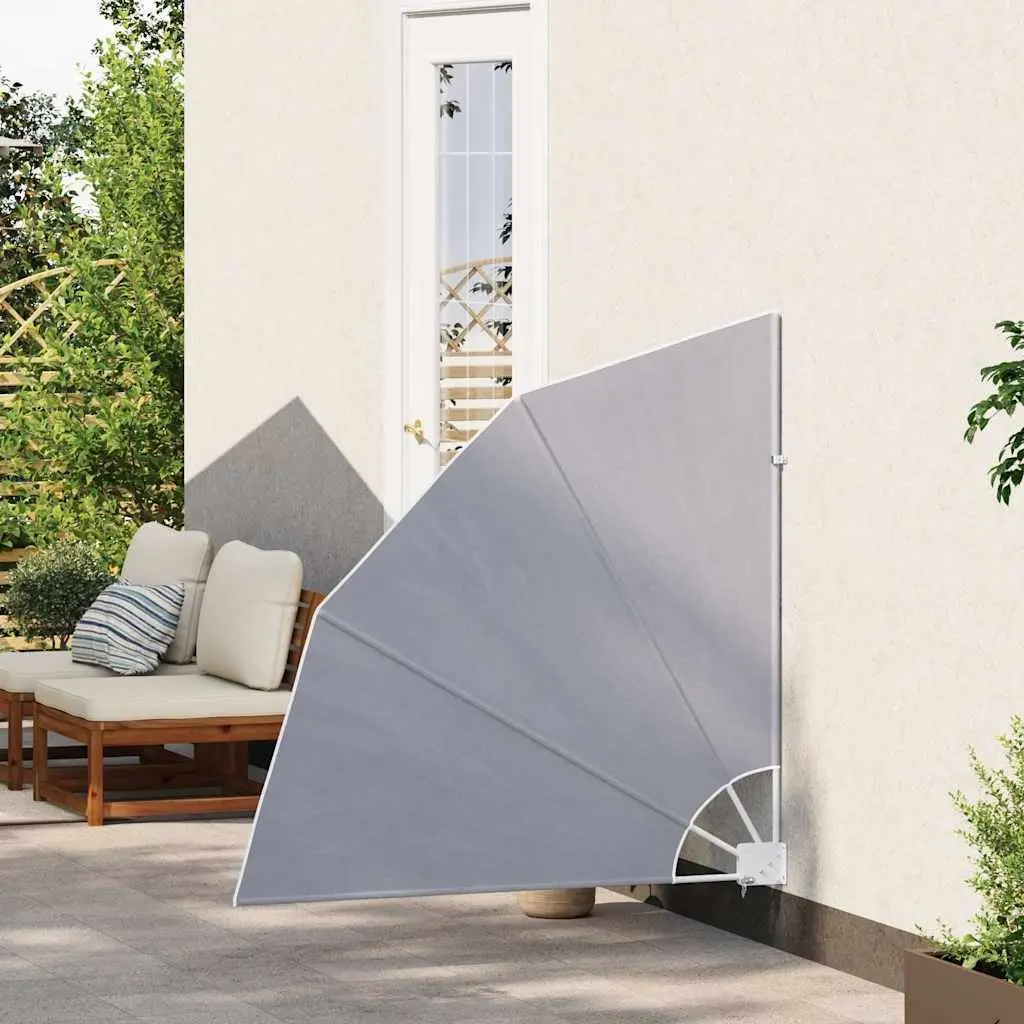 Collapsible Side Awning Powder-coated Steel 140 x 140 cm Grey