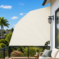Collapsible Side Awning Cream 210x210cm Balcony Terrace Garden Shade Screen