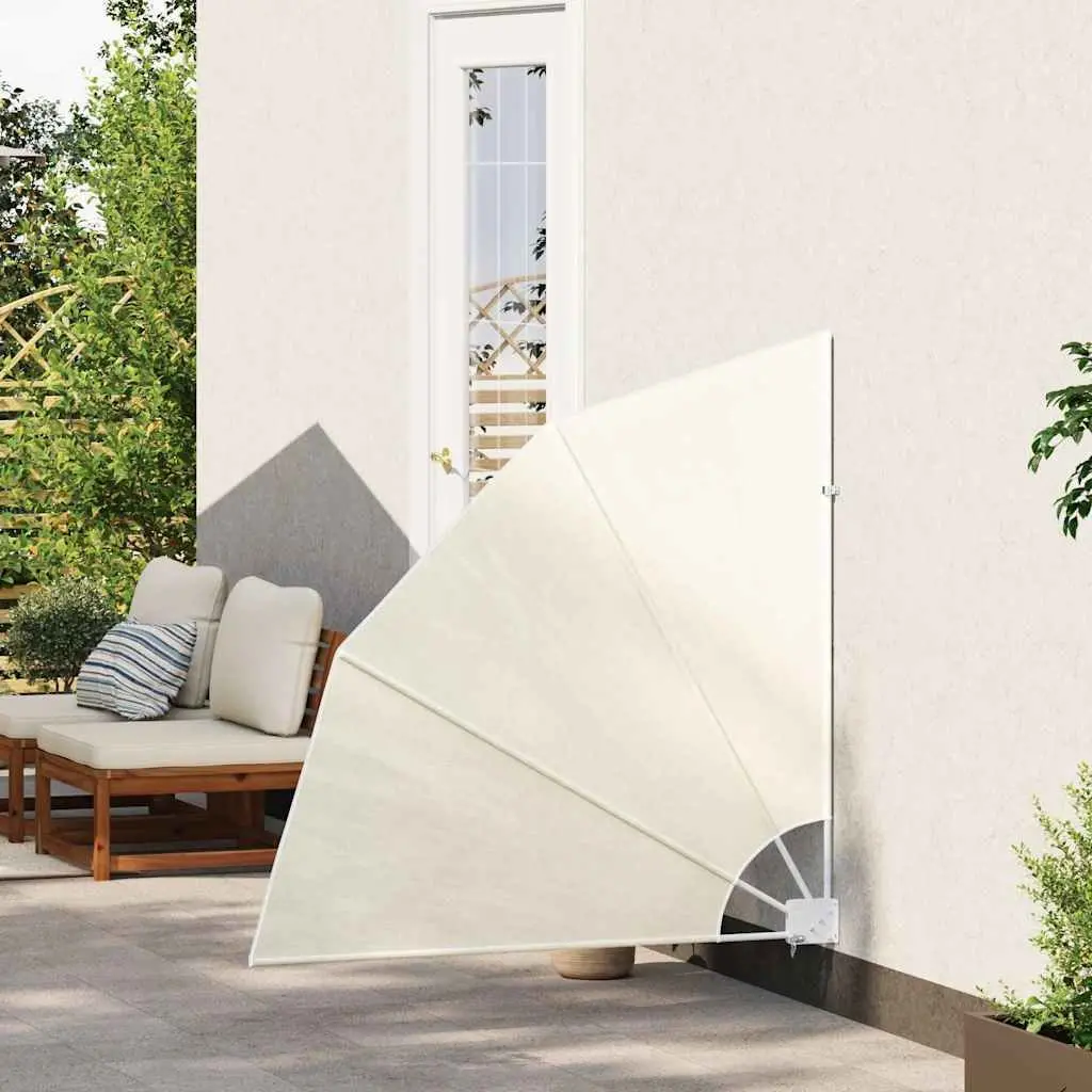 Collapsible Side Awning Powder-coated Steel 140x140 cm Cream