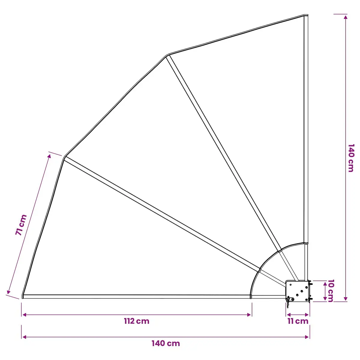 Collapsible Side Awning Powder-coated Steel 140x140 cm Cream