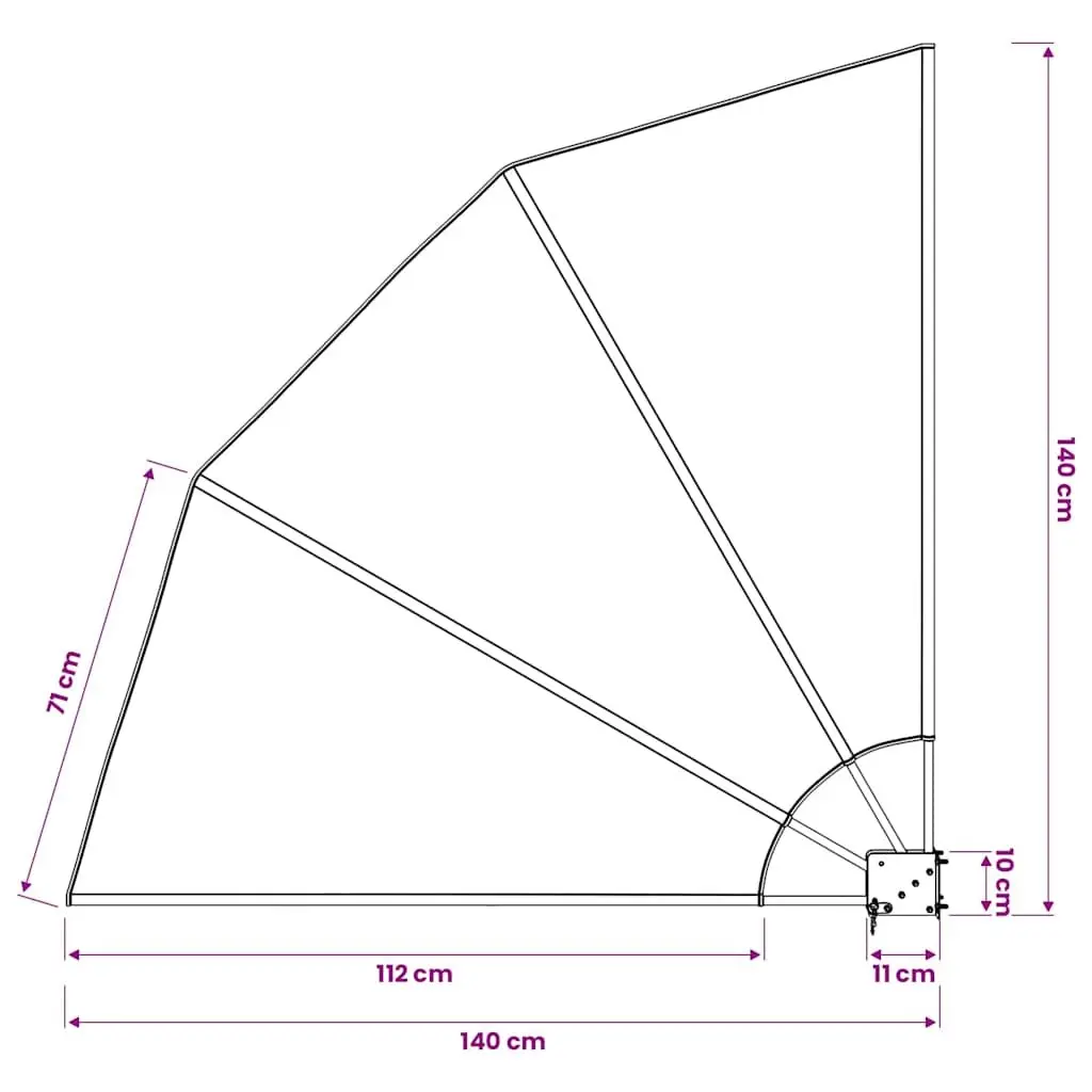 Collapsible Side Awning Powder-coated Steel 140x140 cm Cream
