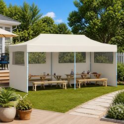 Foldable Pop-up Party Tent 3 x 6 m Outdoor Gazebo Canopy Garden Event Shelter