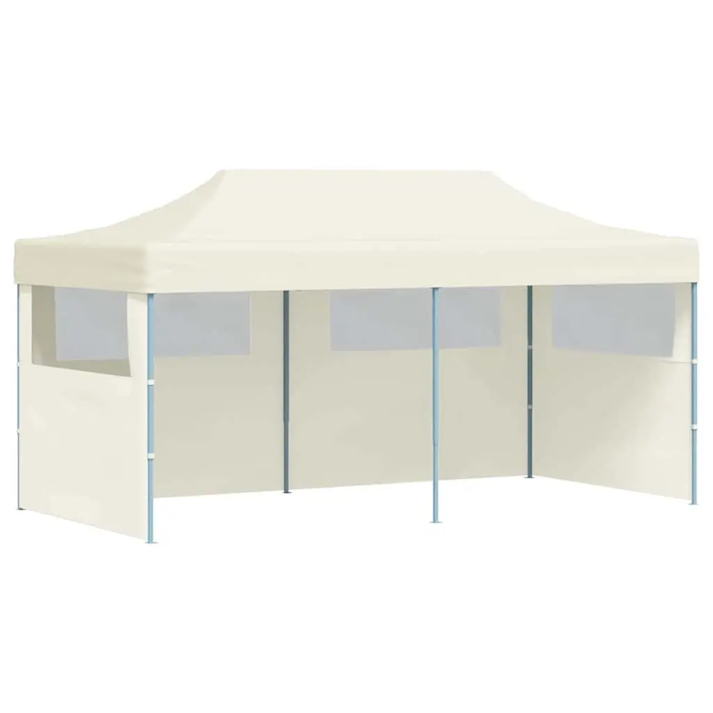 Pop-up Party Tent Waterproof Oxford Fabric 3 x 6 m Cream Powder-coated Steel