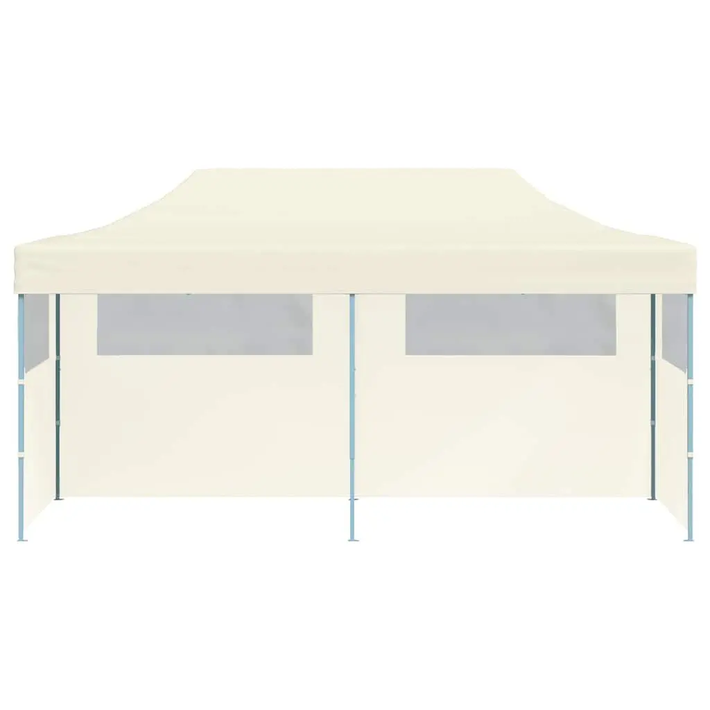 Pop-up Party Tent Waterproof Oxford Fabric 3 x 6 m Cream Powder-coated Steel