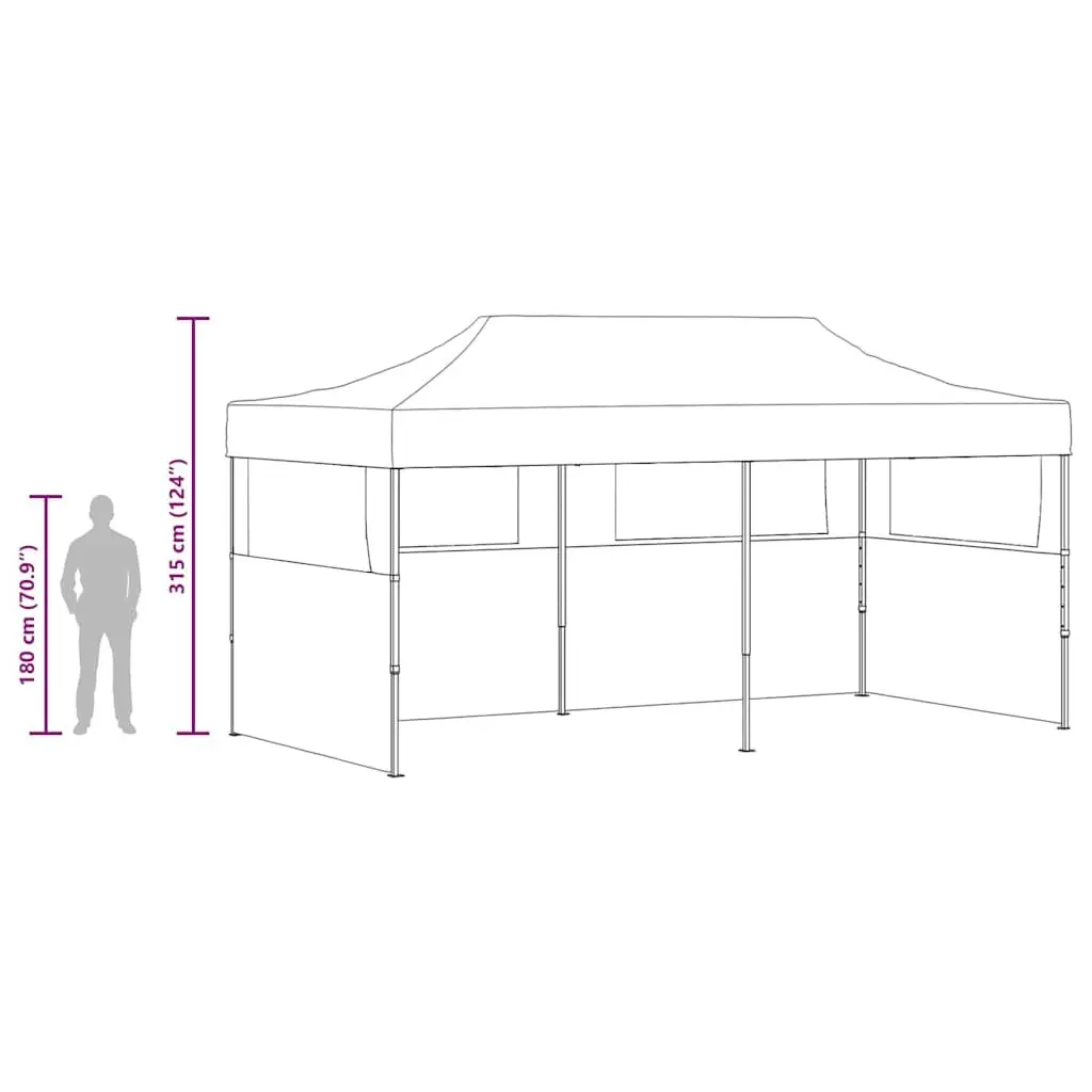 Pop-up Party Tent Waterproof Oxford Fabric 3 x 6 m Cream Powder-coated Steel