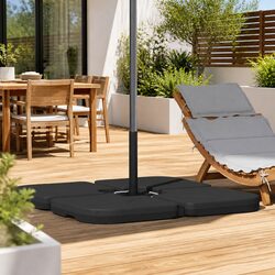 Outdoor Parasol Base Sand Water Fillable 60L Portable Umbrella Stand Black