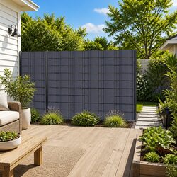Garden Privacy Screen PVC Fence Panel 70x0.19m Weatherproof Windbreak Grey