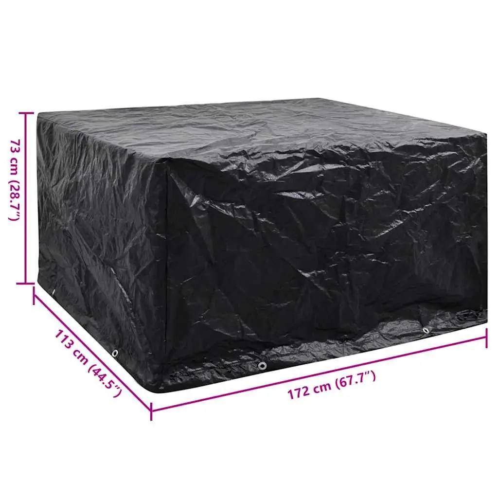 Garden Furniture Cover Polyethylene 172x113x73cm Black Outdoor Patio Rattan Protection