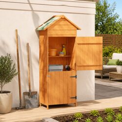 Practical Wooden Outdoor Tool Shed for Home Use