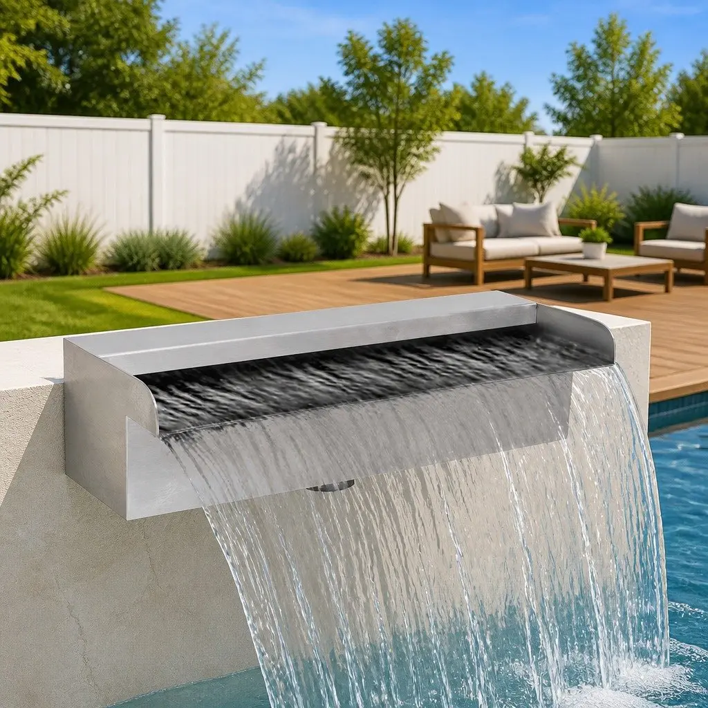 Silver Waterfall Fountain for Pool and Pond Use