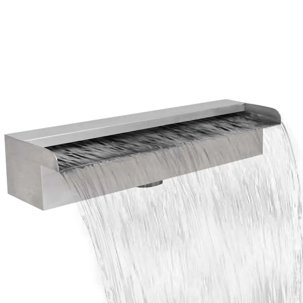 Rectangular Waterfall Fountain Stainless Steel 45cm Silver