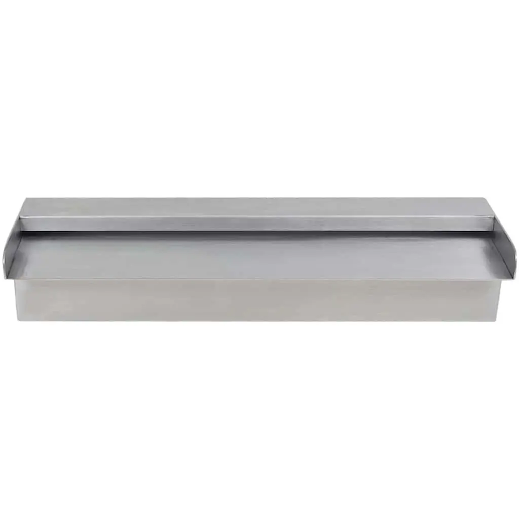 Rectangular Waterfall Fountain Stainless Steel 45cm Silver