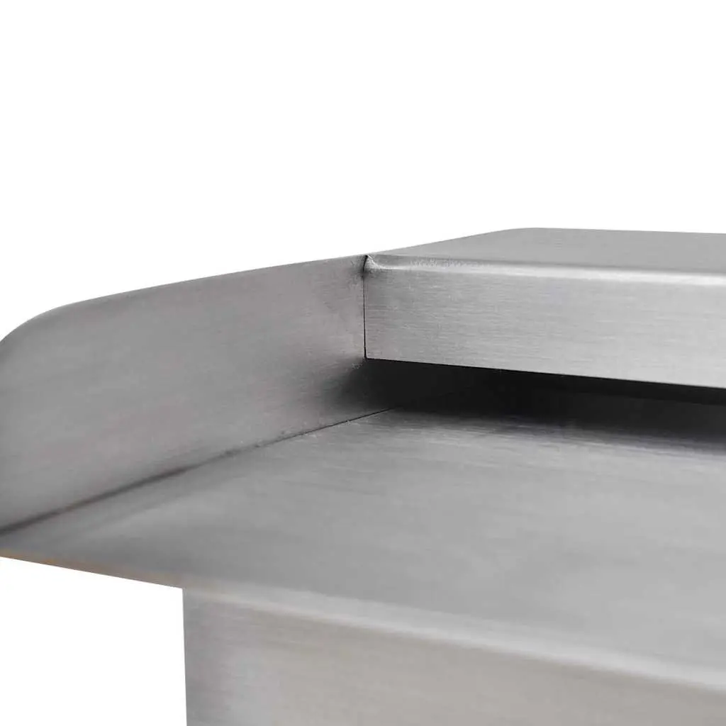 Rectangular Waterfall Fountain Stainless Steel 45cm Silver