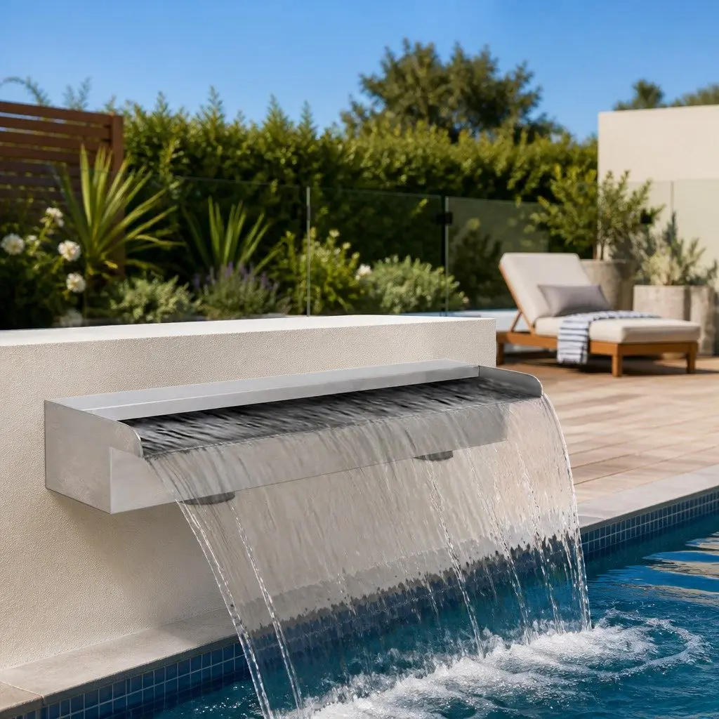 Rectangular Waterfall Fountain Silver 60cm Water Feature