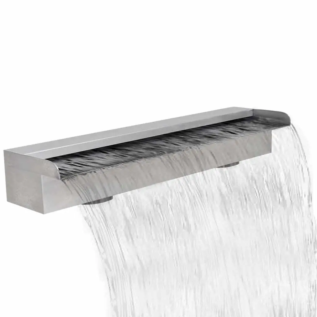Rectangular Waterfall Fountain Silver 60cm Water Feature