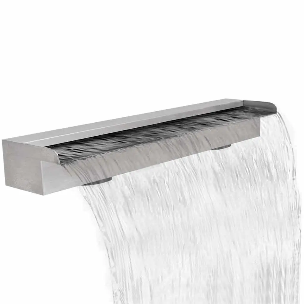 Silver 90cm Rectangular Fountain Water Feature for Garden Pond and Outdoor Pool