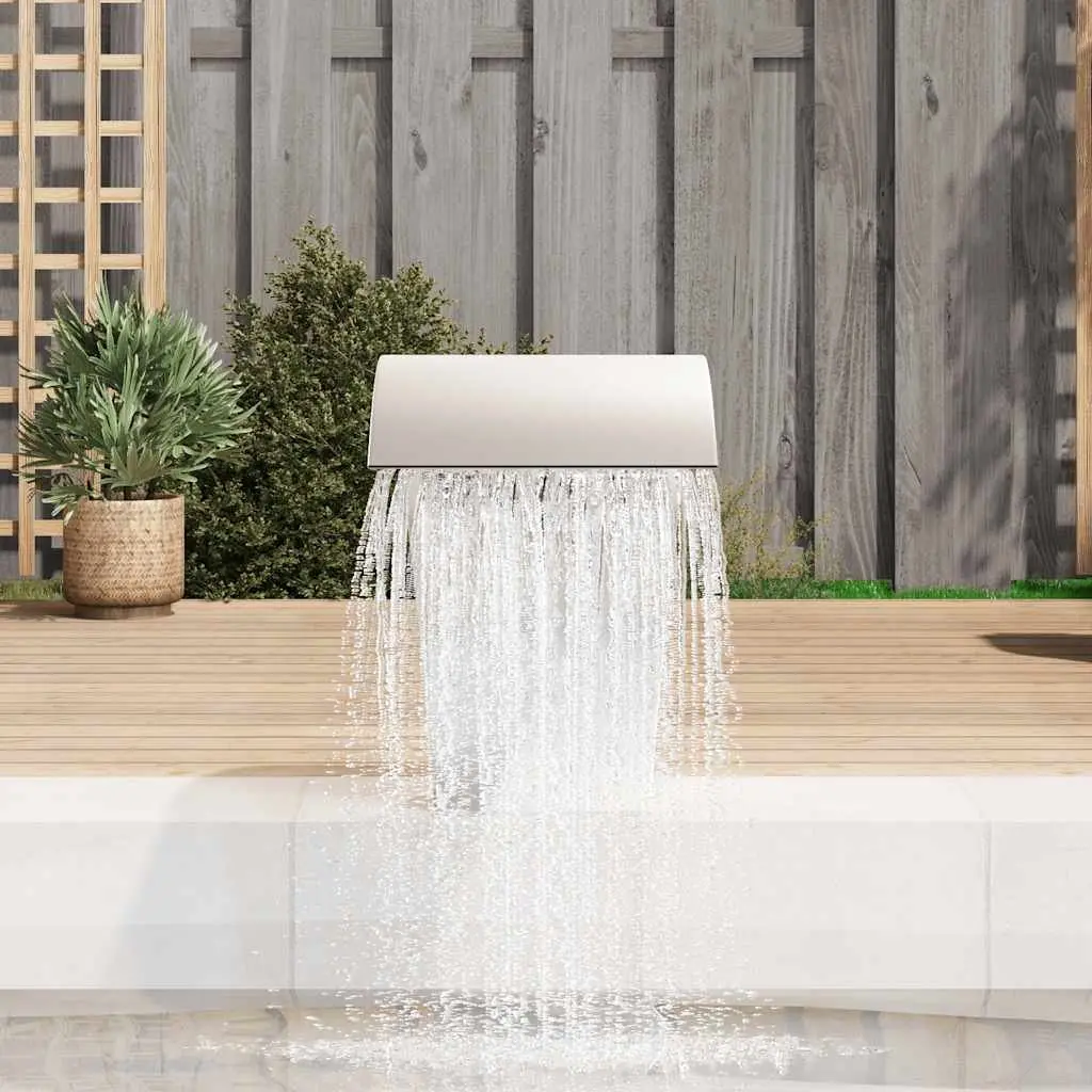 Waterfall Fountain Silver Outdoor Decor 45 x 30 x 60 cm