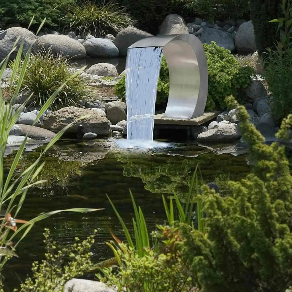 Waterfall Fountain Silver Outdoor Decor 45 x 30 x 60 cm