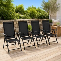 Practical Folding Chairs Set of 4 for Patios and Gardens
