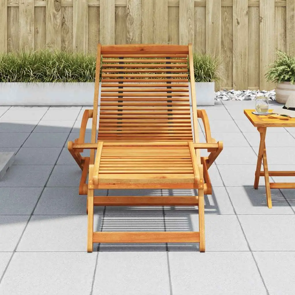 Sun Lounger Deck Chair with Footrest Foldable Garden Patio Relaxer Seating