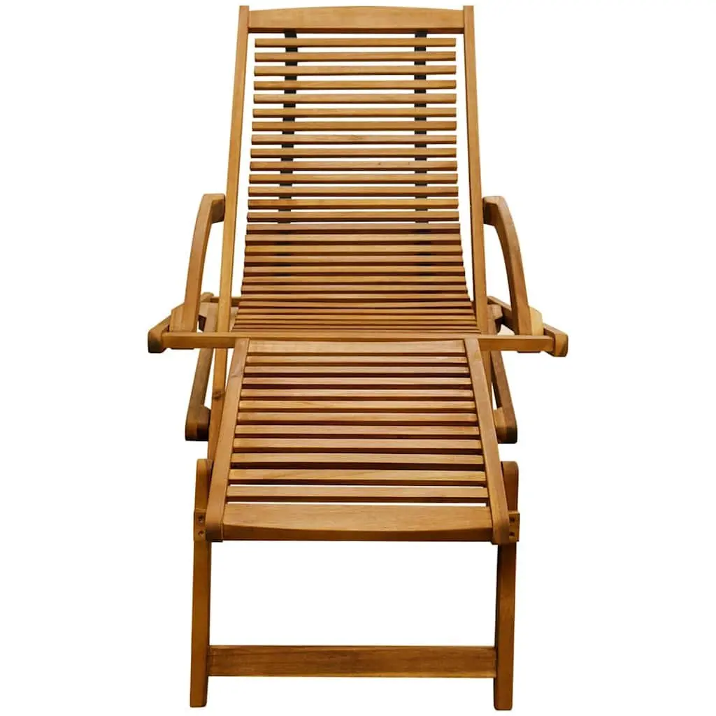 Sun Lounger Deck Chair with Footrest Foldable Garden Patio Relaxer Seating