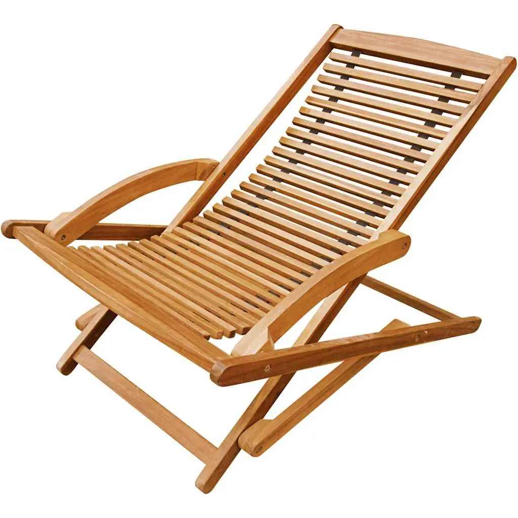 Sun Lounger Deck Chair with Footrest Foldable Garden Patio Relaxer Seating