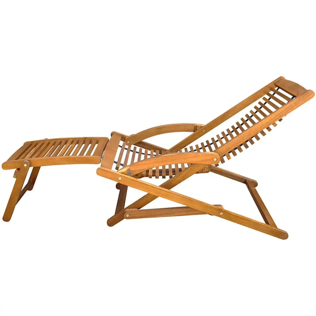 Sun Lounger Deck Chair with Footrest Foldable Garden Patio Relaxer Seating