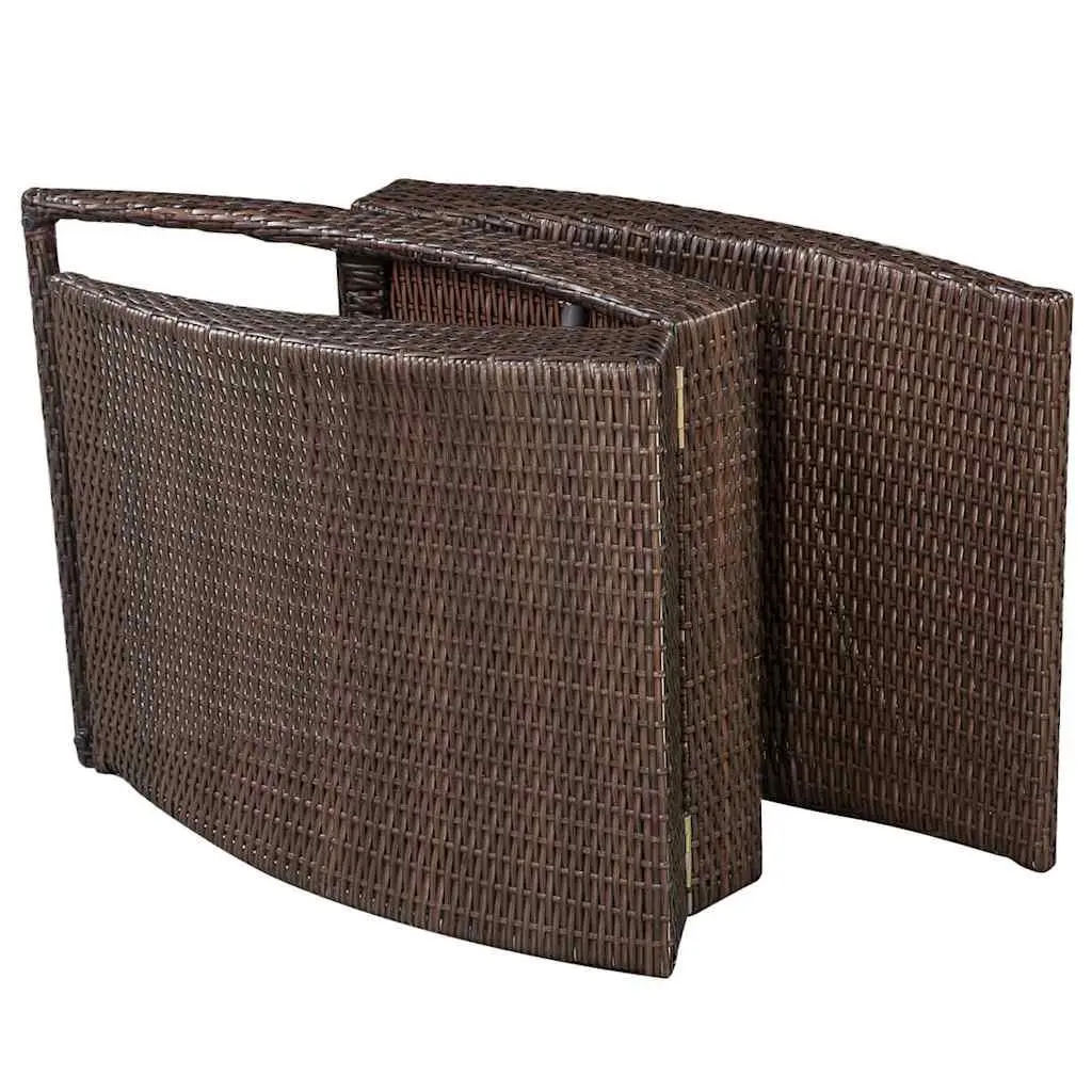 Sun Lounger Folding Rattan Garden Patio Outdoor Deck Chair with Cushion Brown