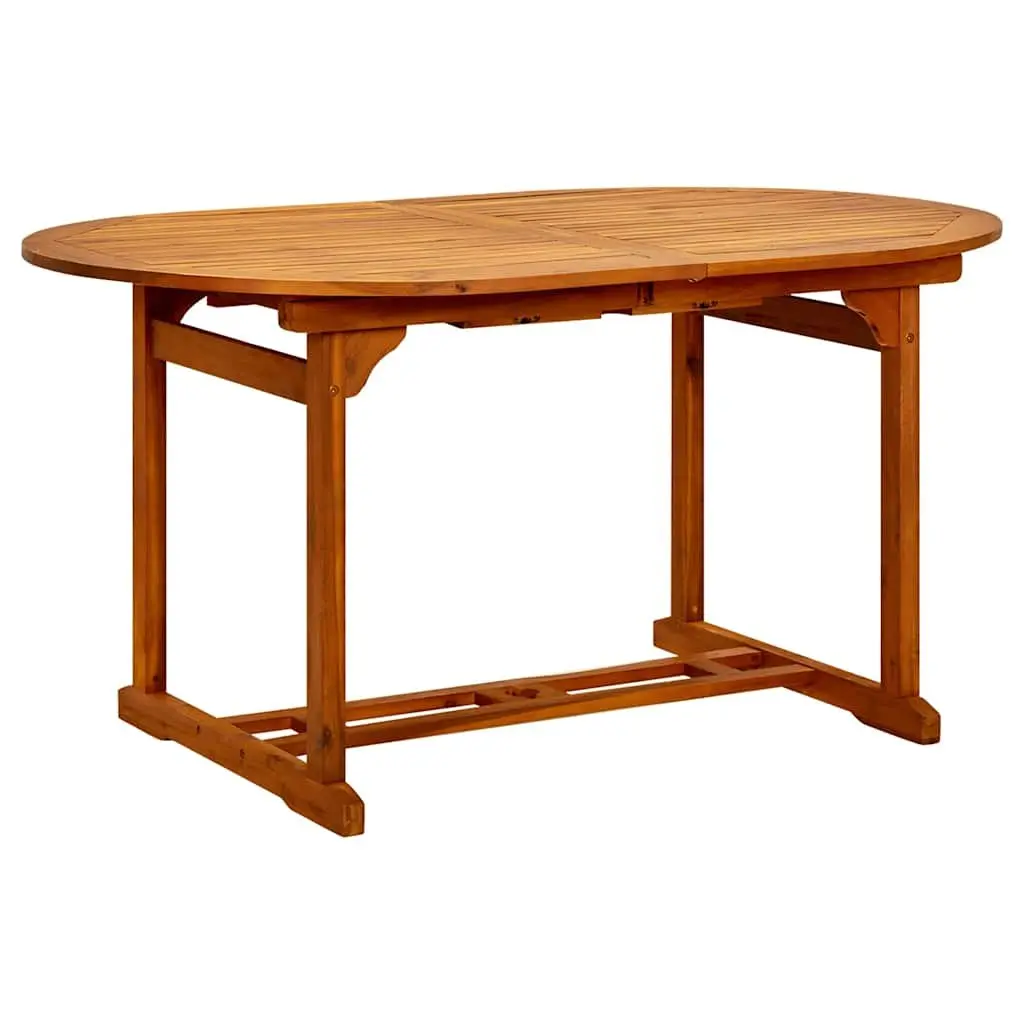 Outdoor Dining Table Solid Acacia Wood Extendable 150-200x100x75cm Brown