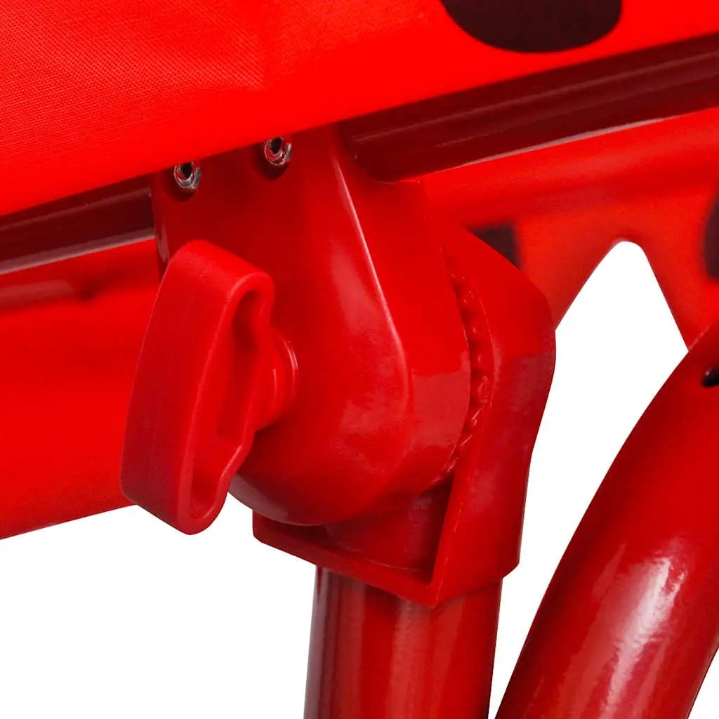 Kids Swing Seat Steel Frame Red with Sunshade Canopy