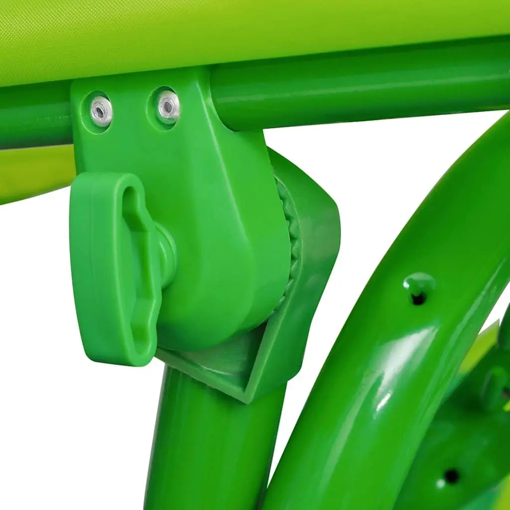 Kids Swing Seat Steel Frame Green with Sunshade Canopy
