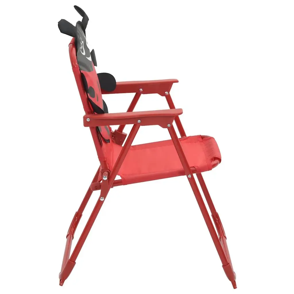 Kids Garden Bistro Set Outdoor Furniture Steel 3 Piece Table Chairs Umbrella Red