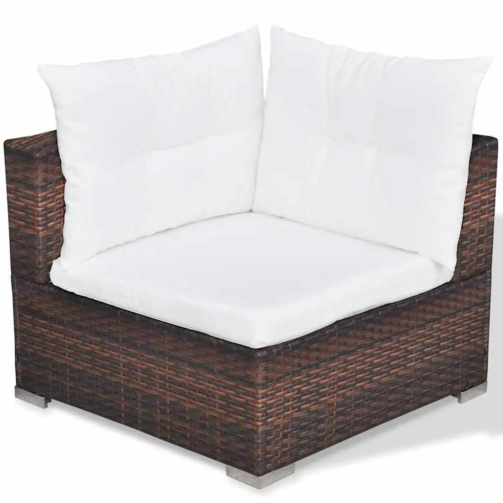 Garden Lounge Set 6 Piece Outdoor Furniture Patio Rattan Sofa with Cushions