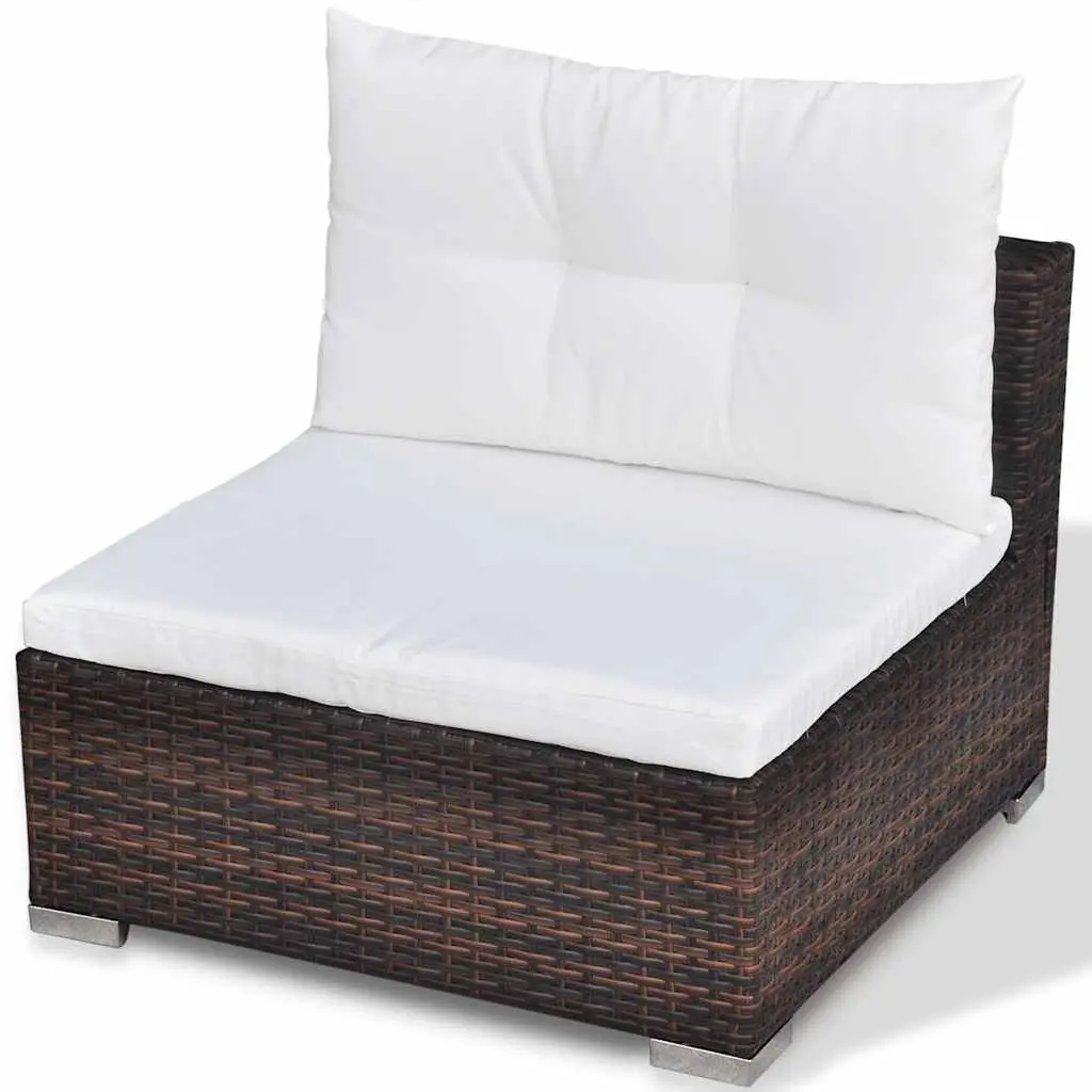 Garden Lounge Set 6 Piece Outdoor Furniture Patio Rattan Sofa with Cushions