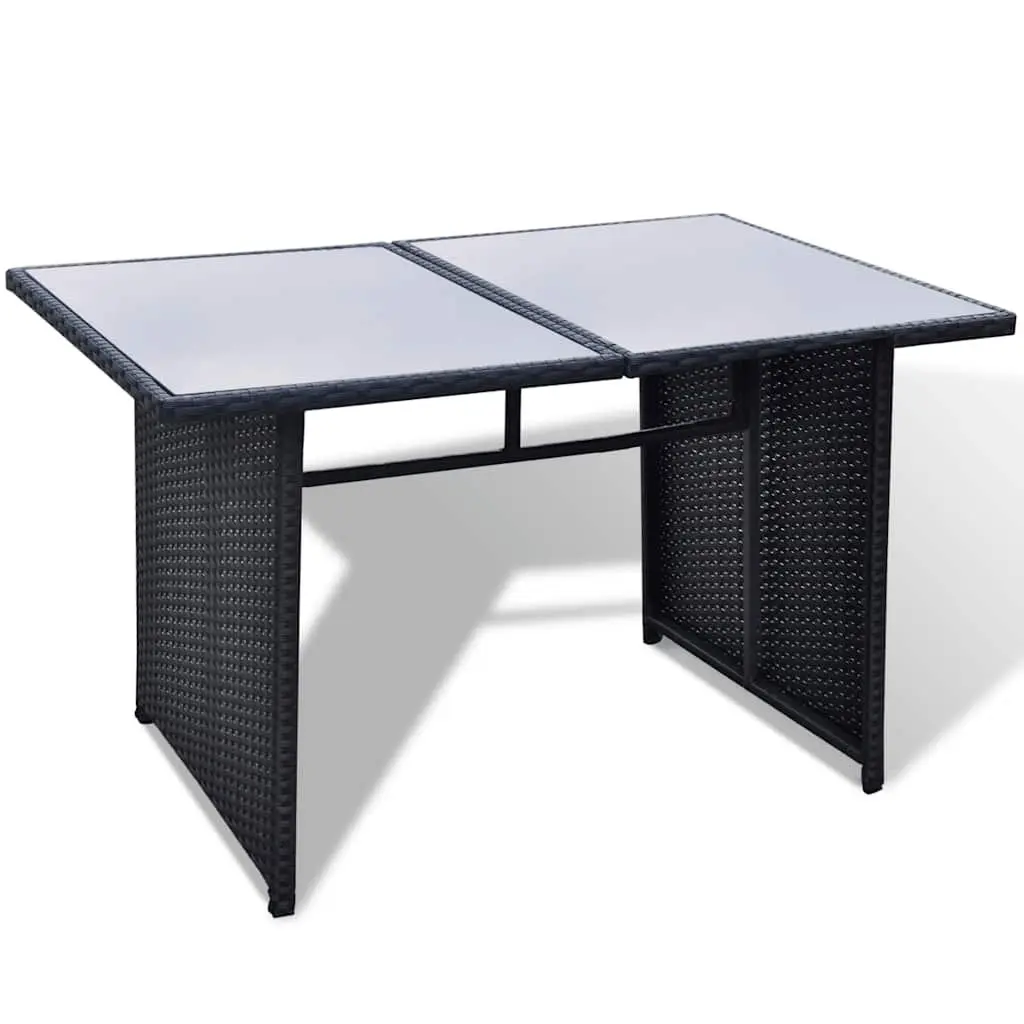 Outdoor Lounge Set 10 Piece PE Rattan Modular Patio Furniture Black