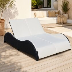 Adjustable Backrest Double Sun Lounger for Garden Relaxation