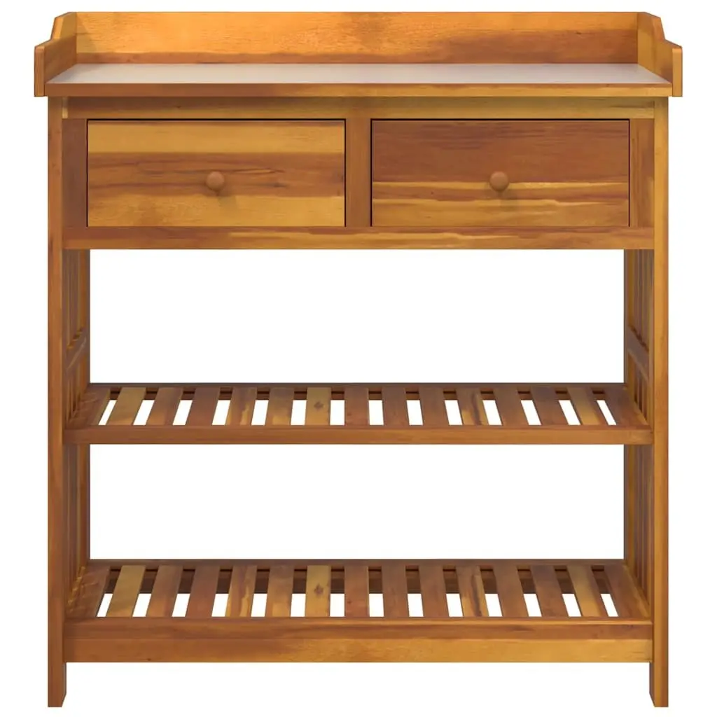 Garden Cabinet Solid Acacia Wood Brown Outdoor Storage Furniture 93 x 41.5 x