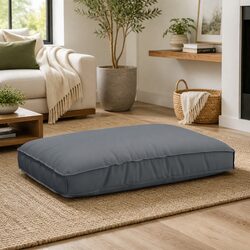 Cushion Anthracite Oxford Fabric 120 x 80 x 12 cm Rectangular Indoor Outdoor