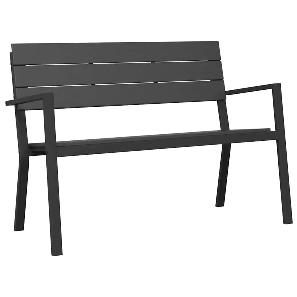 Garden Bench Steel Black Modern Contemporary 118 x 54 x 77cm