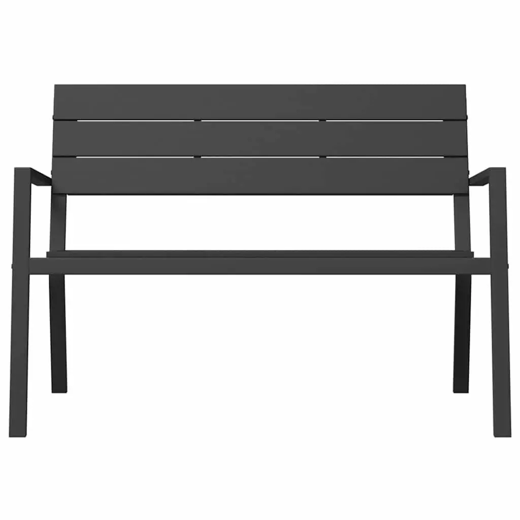Garden Bench Steel Black Modern Contemporary 118 x 54 x 77cm