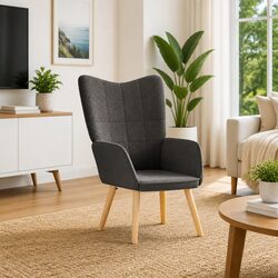 Functional Dark Grey Sherpa Armchair for Home Use