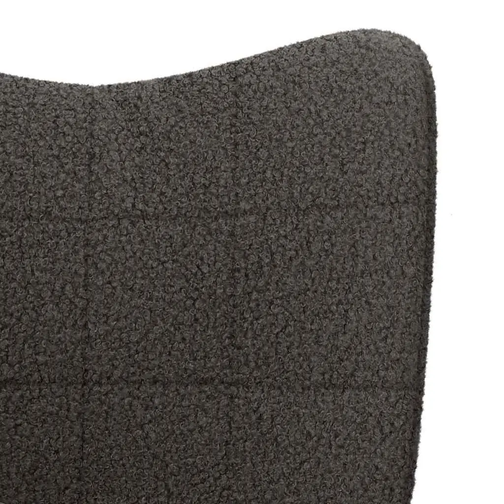 Ergonomic Armchair Sherpa Fabric Dark Grey Padded Armrests 62x67x95.5cm for Living Room Bedroom Relaxation
