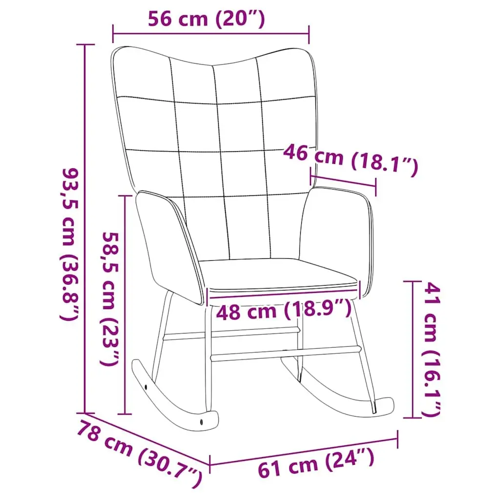 Rocking Chair Cream Sherpa Fabric Modern Armchair Living Room Bedroom Furniture