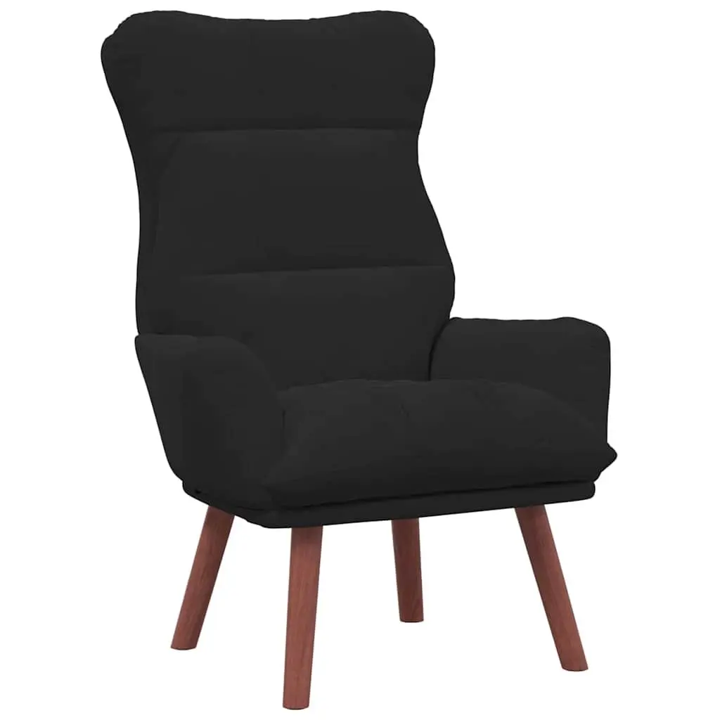Armchair Black Velvet Modern Relaxing Chair Padded Armrests Living Room