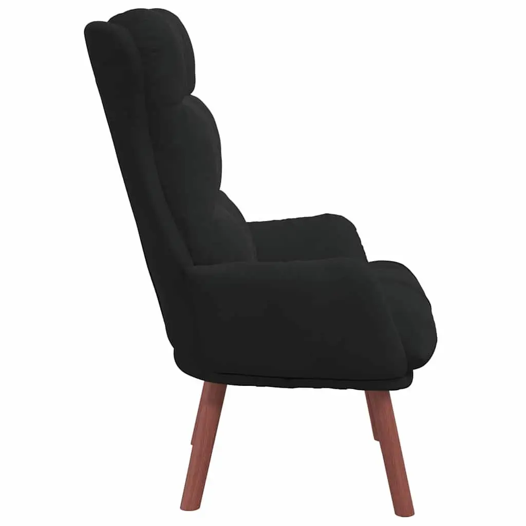Armchair Black Velvet Modern Relaxing Chair Padded Armrests Living Room