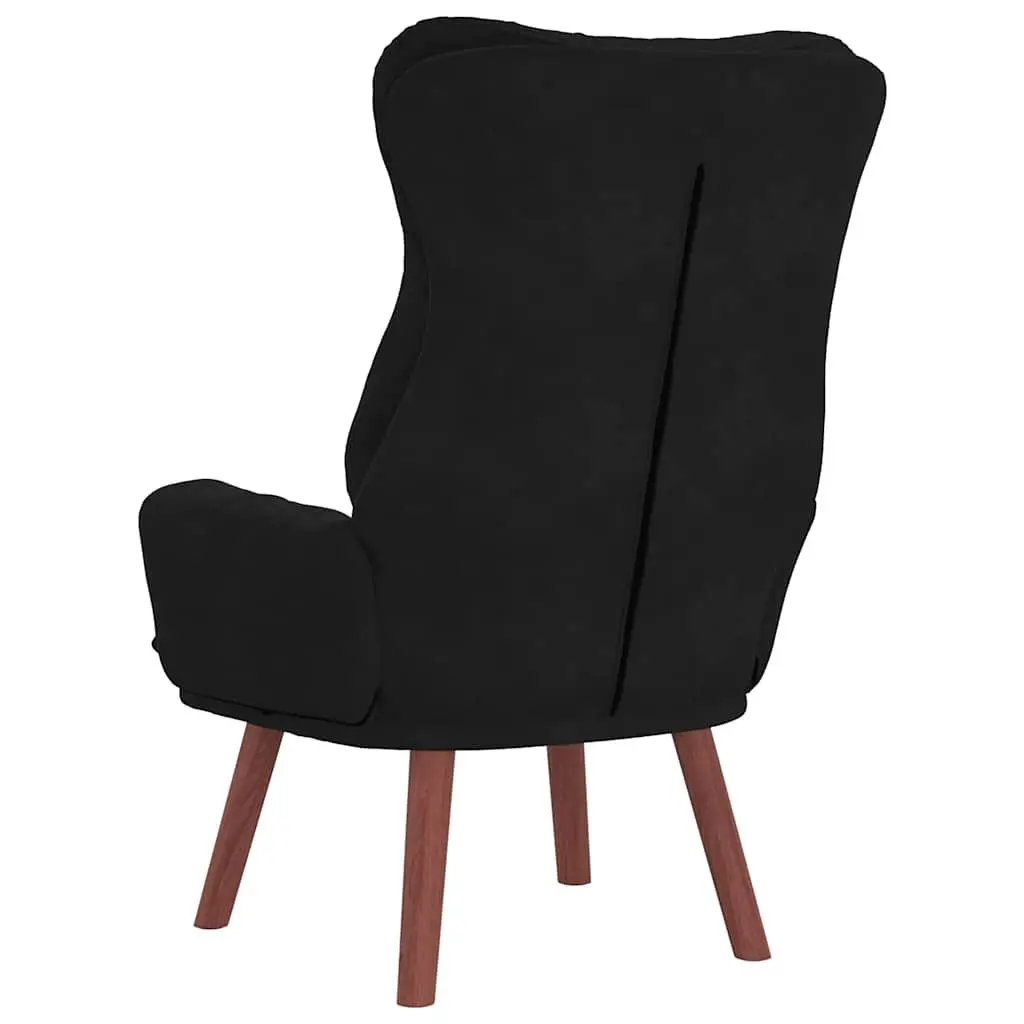 Armchair Black Velvet Modern Relaxing Chair Padded Armrests Living Room