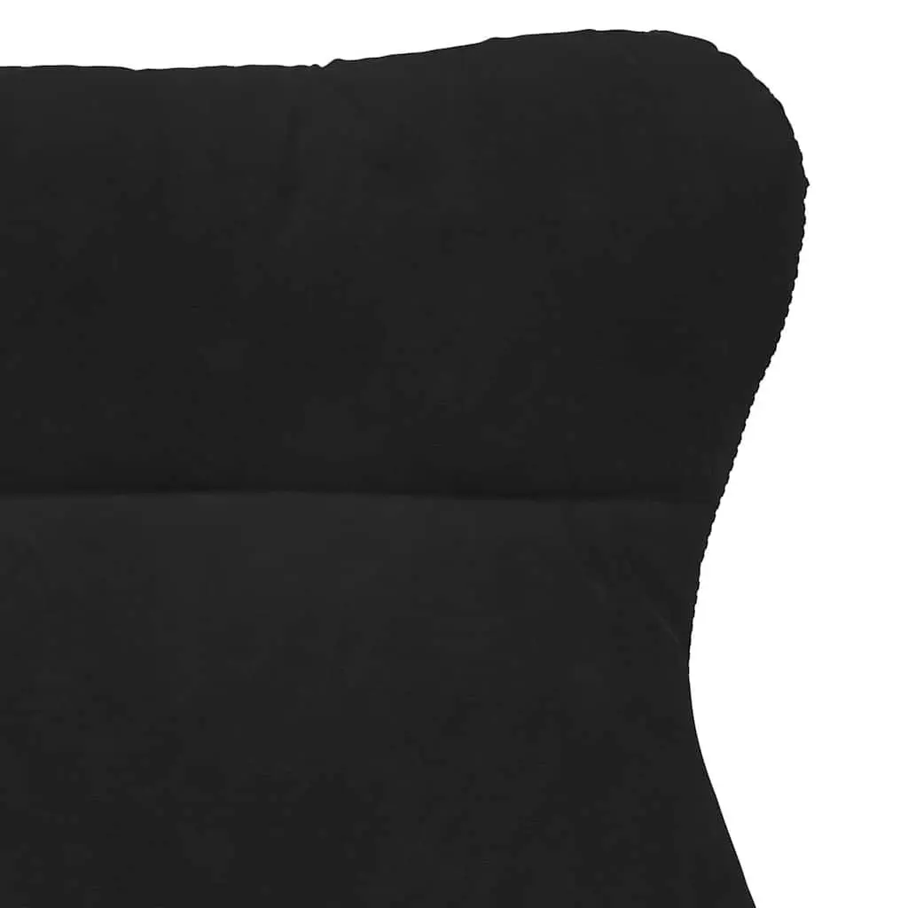 Armchair Black Velvet Modern Relaxing Chair Padded Armrests Living Room