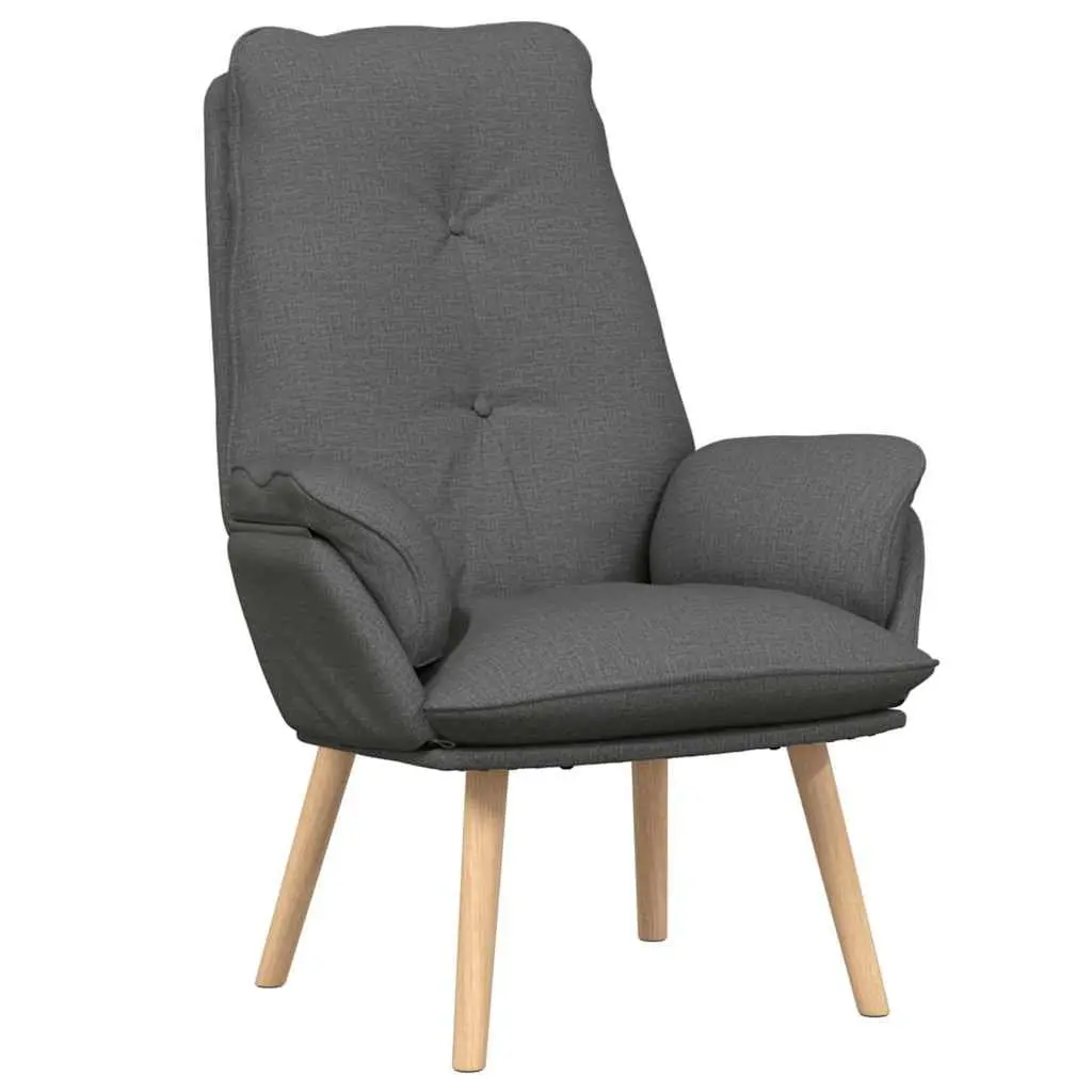 Armchair Polyester Dark Grey Modern Living Room Lounge Chair Cushioned Armrests