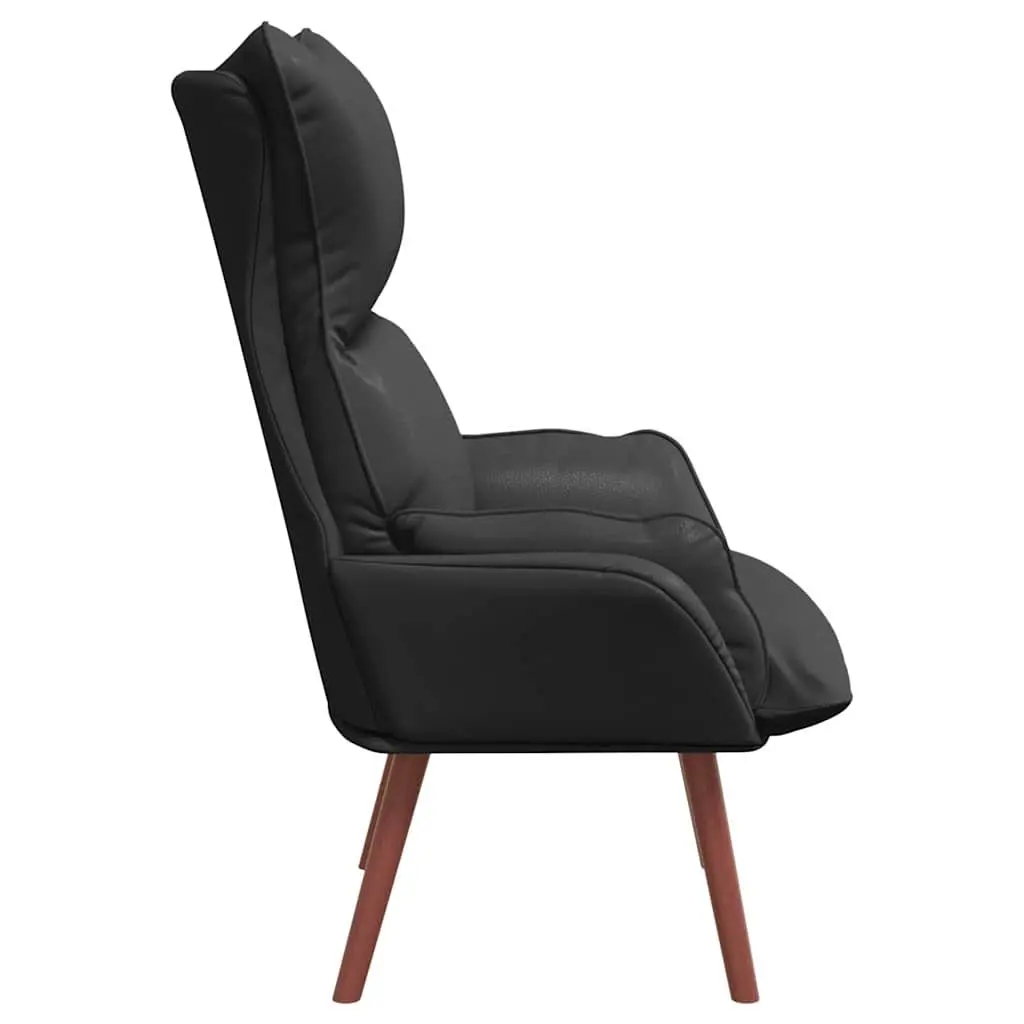 Black Armchair Modern Relaxing Chair Faux Leather Lounge Furniture Living Room
