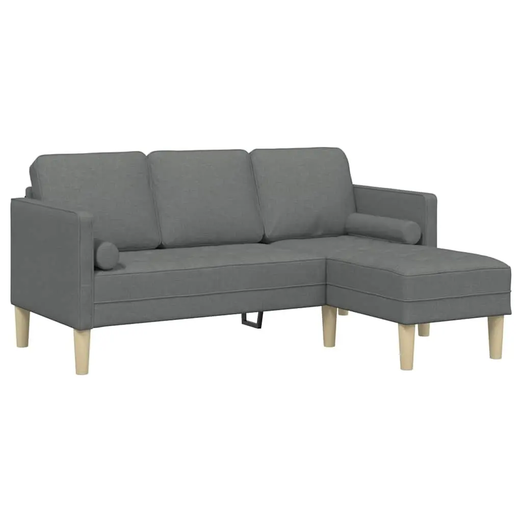 Modular Sofa Set Polyester Dark Grey Sectional Couch with Cushions